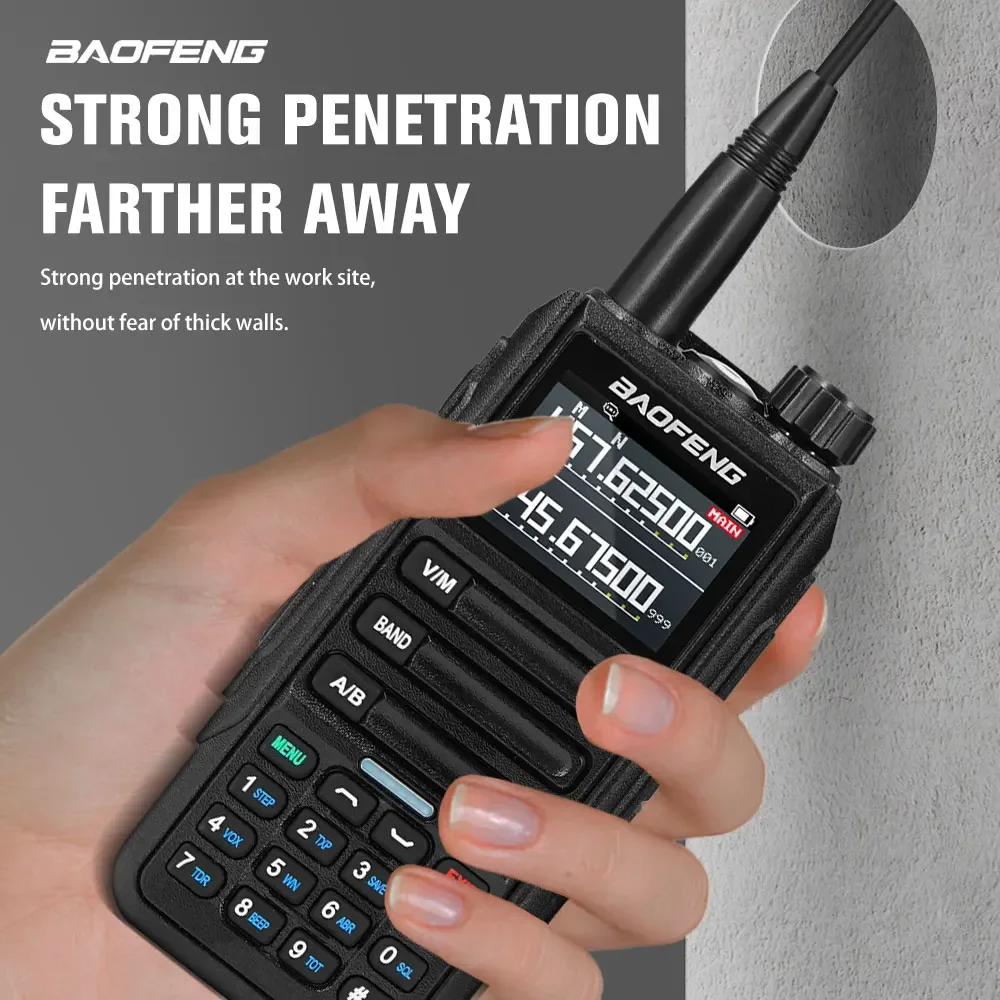 Baofeng UV-16M Walkie Talkie 50km Mulit Band AM FM Waterproof Wireless Frequency Copy VHFUHF High Power Long Range Two Way Radio