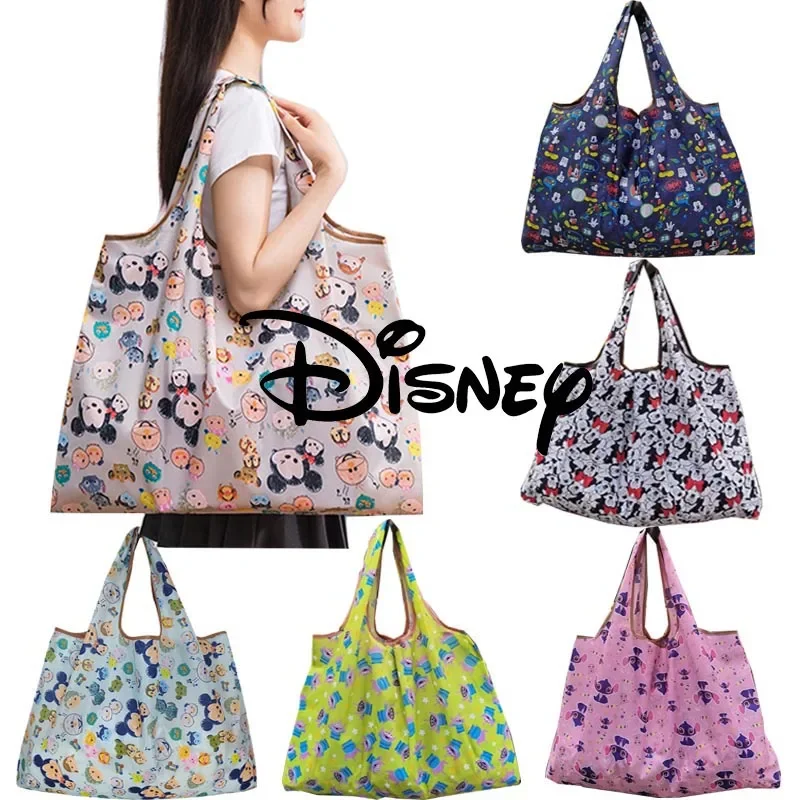 Disney Anime Mickey Mouse Cartoon Women\'s Tote Bags Waterproof Shopping Foldable Portable Storage Girls Handbags Birthday Gifts