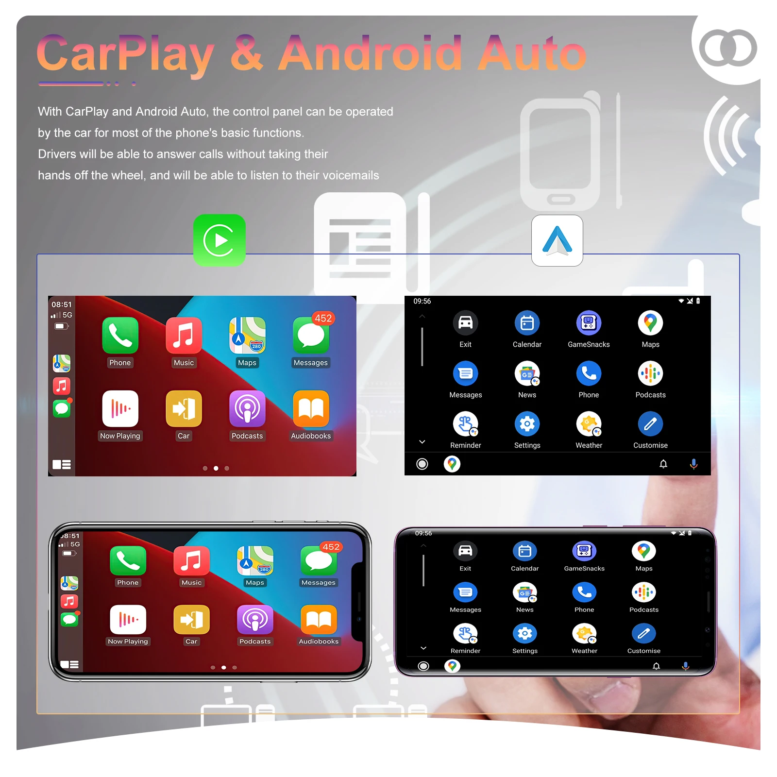 AMPrime Car Radio 1 Din 5 Inch Touch Screen Multimedia MP5 Player Carplay&Android Auto MirrorLink Universal Car Stereo Autoradio