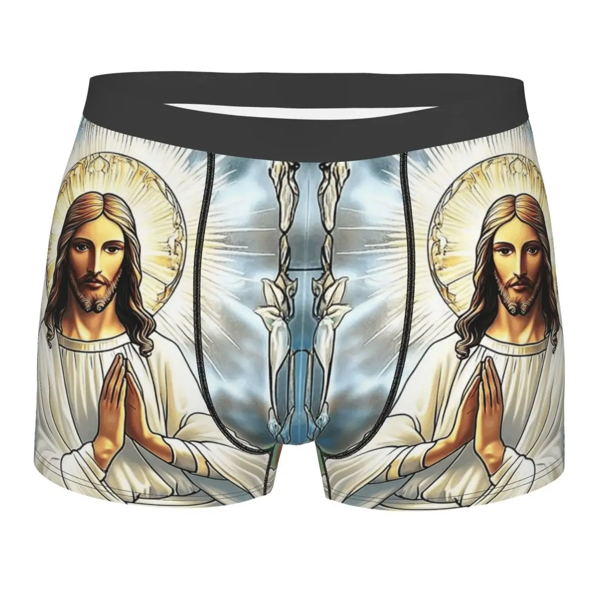 

Custom Savior Jesus Christ Boxer Shorts For Homme Sexy 3D Print Religious Underwear Panties Briefs Breathable Underpants