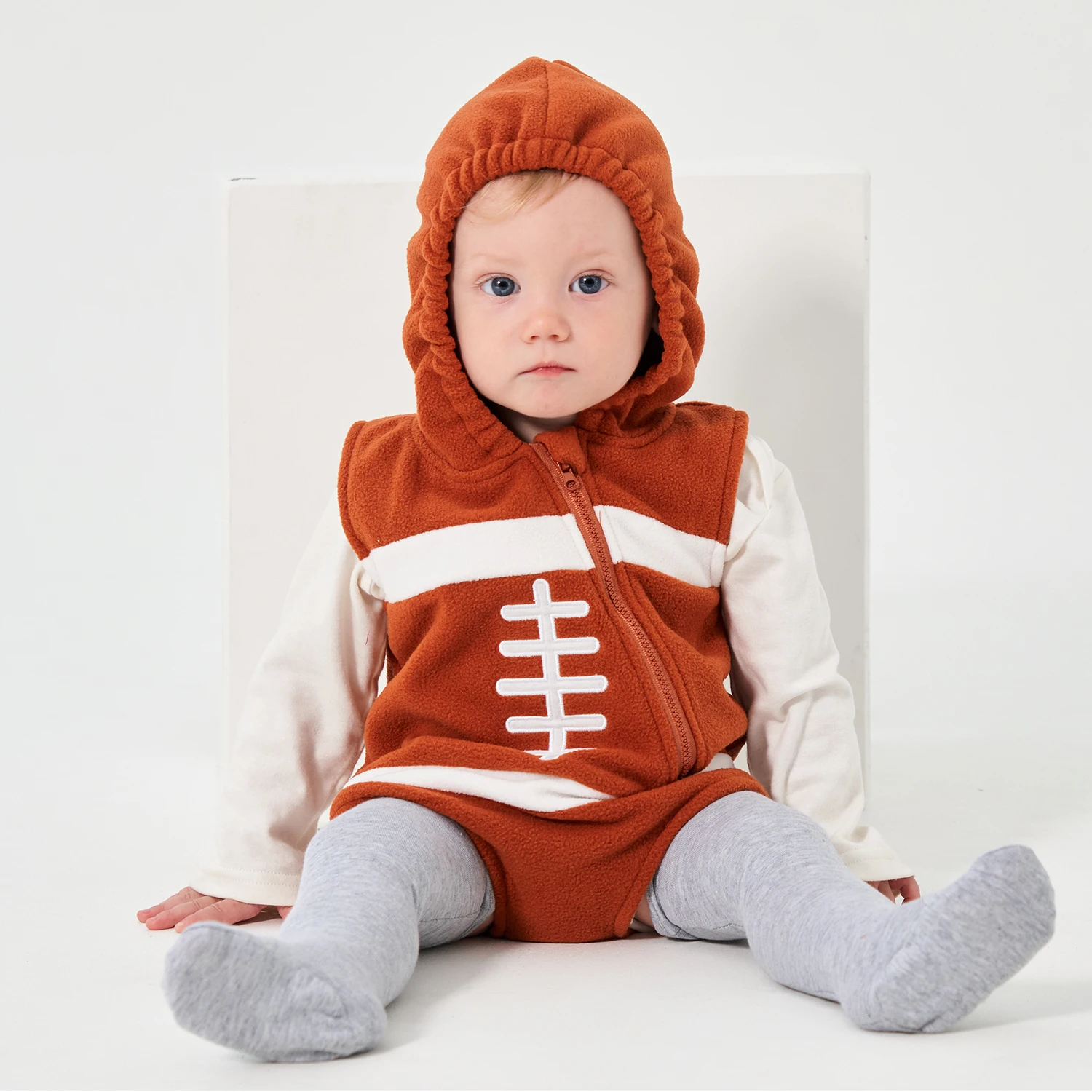 Umorden Infant Baby Boys Football americano Rugby Costume felpa con cappuccio pagliaccetto tuta con Leggings senza maniche Halloween Purim