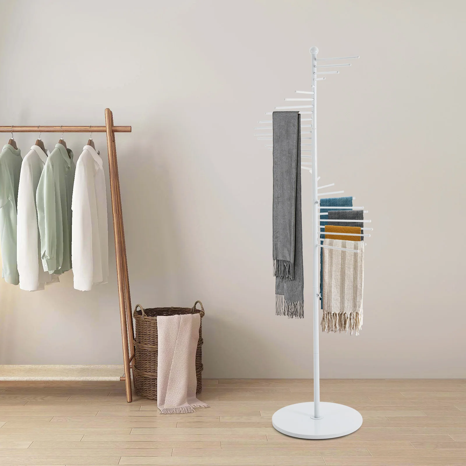 Freestanding Metal Scarf Display Rack, Spiral Display Rack 1.7m Organizer