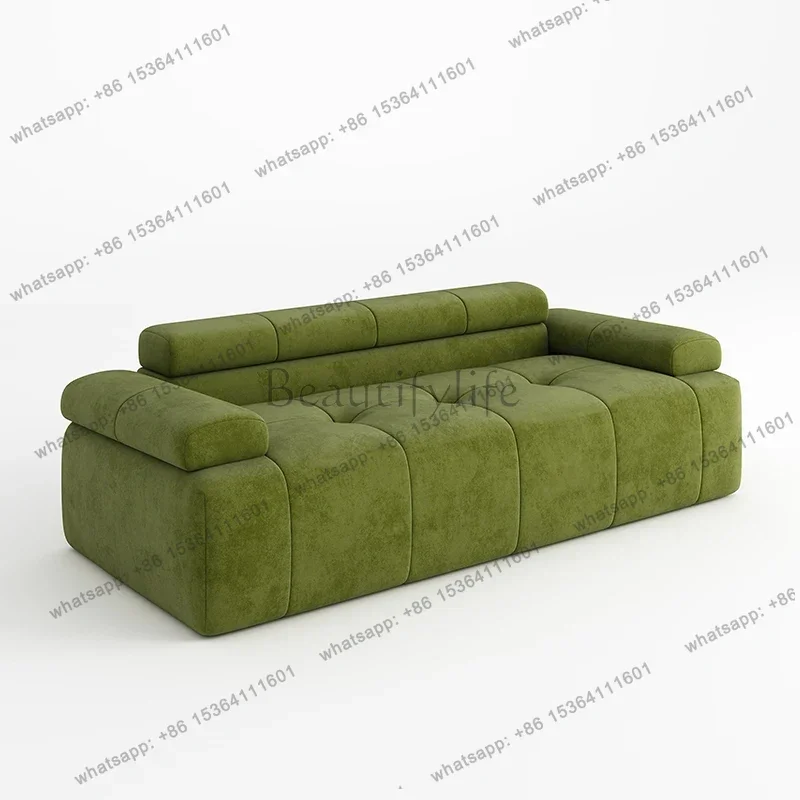 

Fabric Living Room Sofas Minimalist Velvet Designer Double Boneless Puffs Couch Compressed Vacuum Woonkamerbanken Furniture