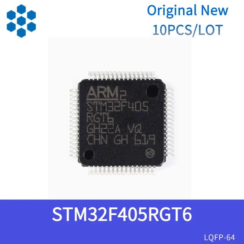 

Original New 10pcs/lot STM32F405RGT6 LQFP-64 ARM Cortex-M4 32-bit microcontroller MCU
