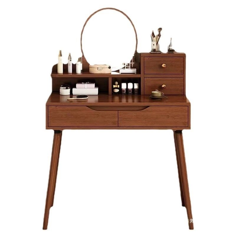 

Log wind dressing table Small apartment simple dressing table Bedroom integrated makeup table Premium with pumping mini