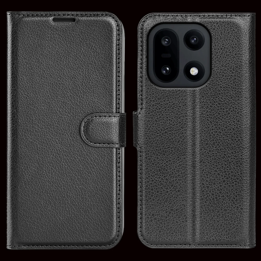 

Lychee Leather Flip Cover Case For OnePlus 15 15R 13T 13S 13 13R 12 12R 11 11R Ace 6 6T 5 Pro 3 3V 2 2V Nord 5 CE5 4 Phone Case
