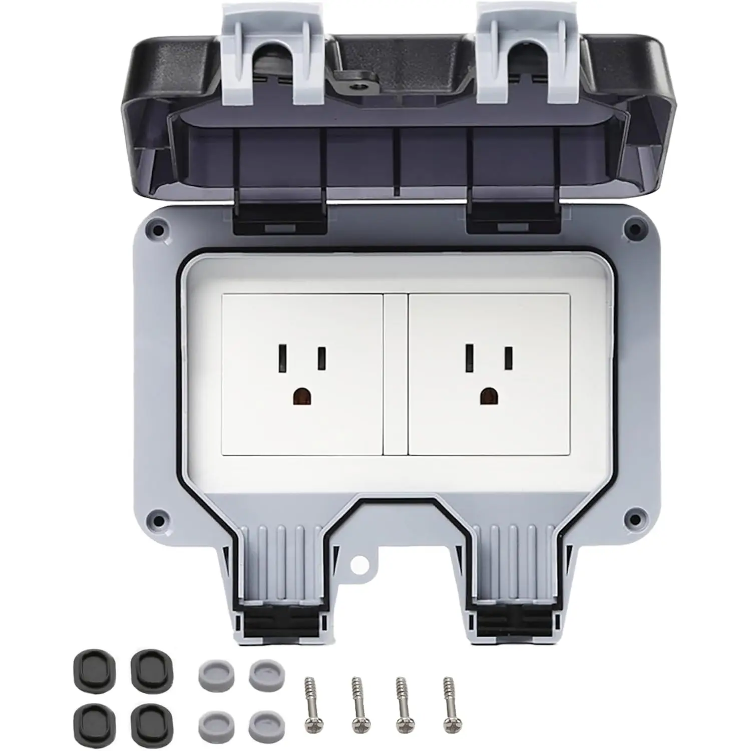 

Наружная розетка, защищенная от атмосферных воздействий наружная розетка IP66, садовая розетка с крышкой наружного замка 15А, 110-250 В, розетка с двойной вилкой