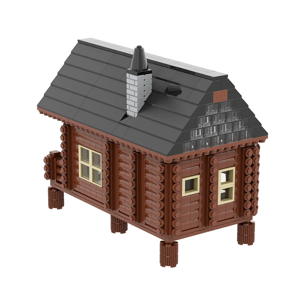 

MOC Wood Cabin Building Blocks Model Medieval Wood Cabin Architecture Street View Bricks Assembly Toys Kids DIY Birthday Gifts