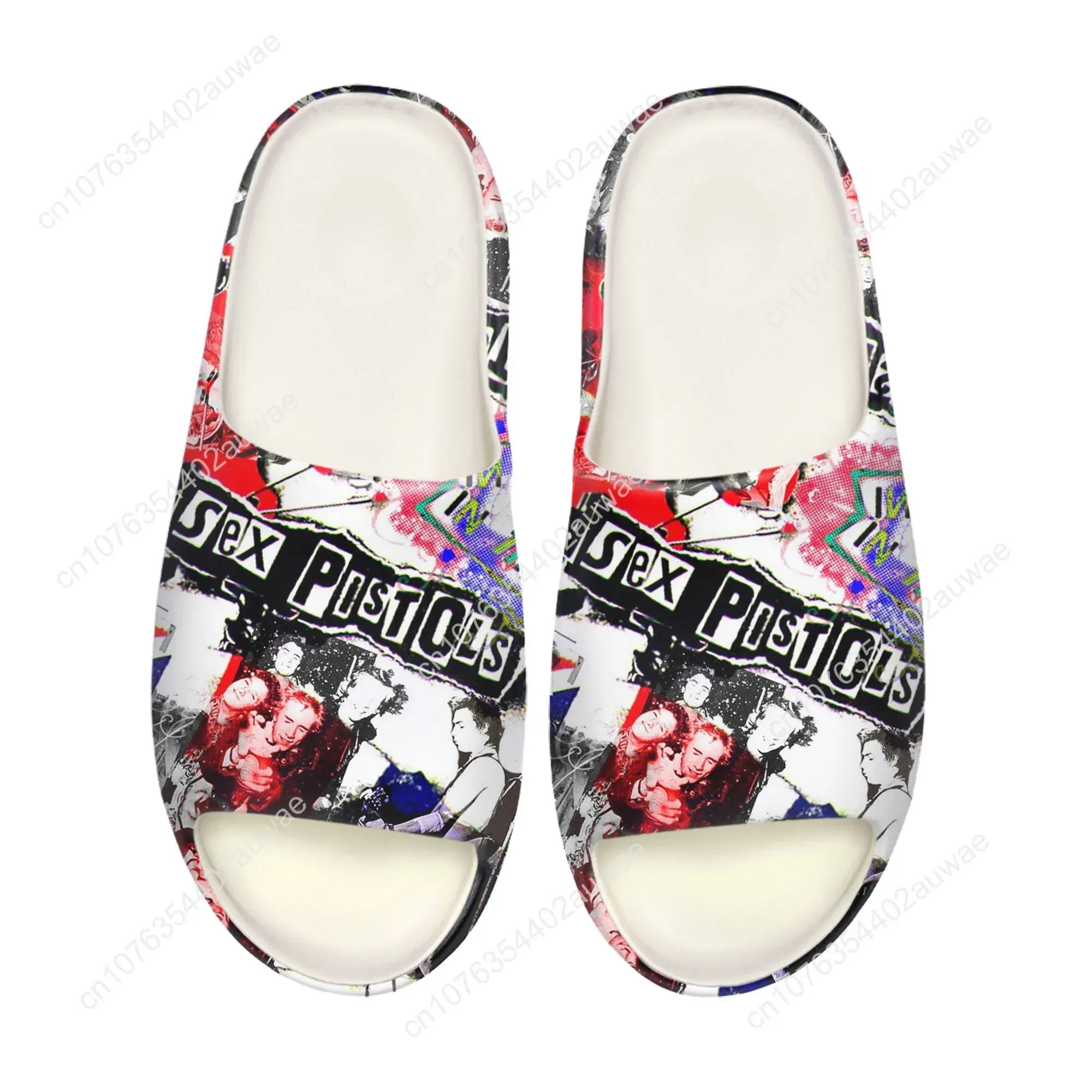 Sex Pistols Band Soft Sole Sllipers Home Clogs Step on Water Shoes Mens Womens Teenager Customize Bathroom Beach on Shit Sandals