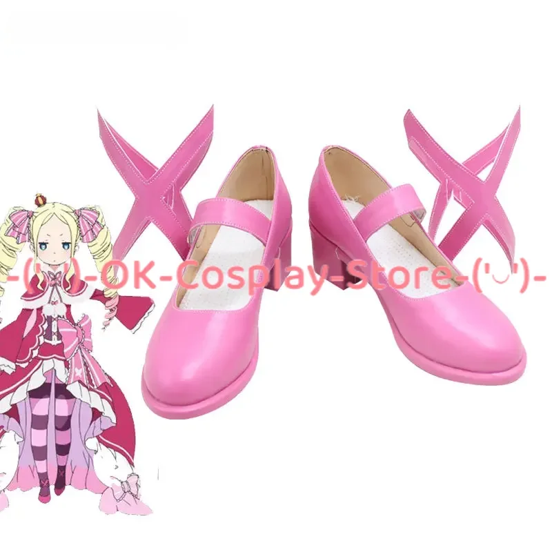 Beatrice Cosplay Shoes Anime Re:Life in a different world Cosplay Props PU Leather Shoes Halloween Carnival Boots Custom Made