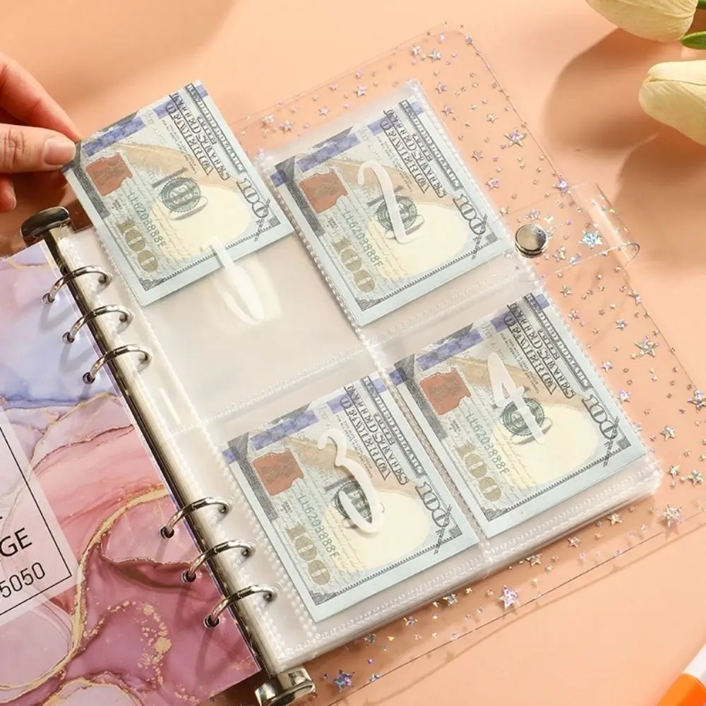 お金を節約する 100 封筒節約チャレンジ大容量シャイニング節約バインダー防水ポータブル