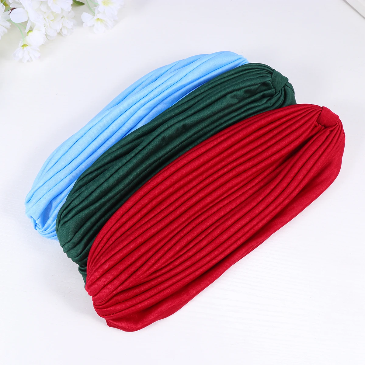 

5pcs Cross Turban Women Headscarf Hat Twisted Elastic Headgear For Chemo Patients Full Coverage Cotton Scalp Size