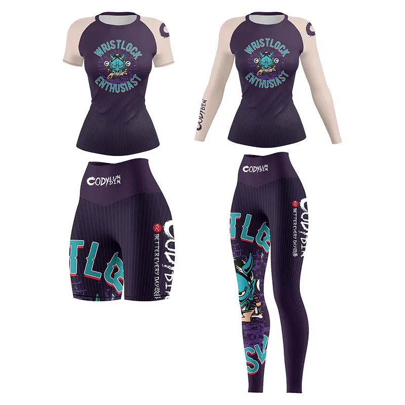 

Women's Sportswear Compression MMA Boxing Muay Thai Rashguard Training Fitness Tracksuit Workout Gym Clothing Yoga Running Set