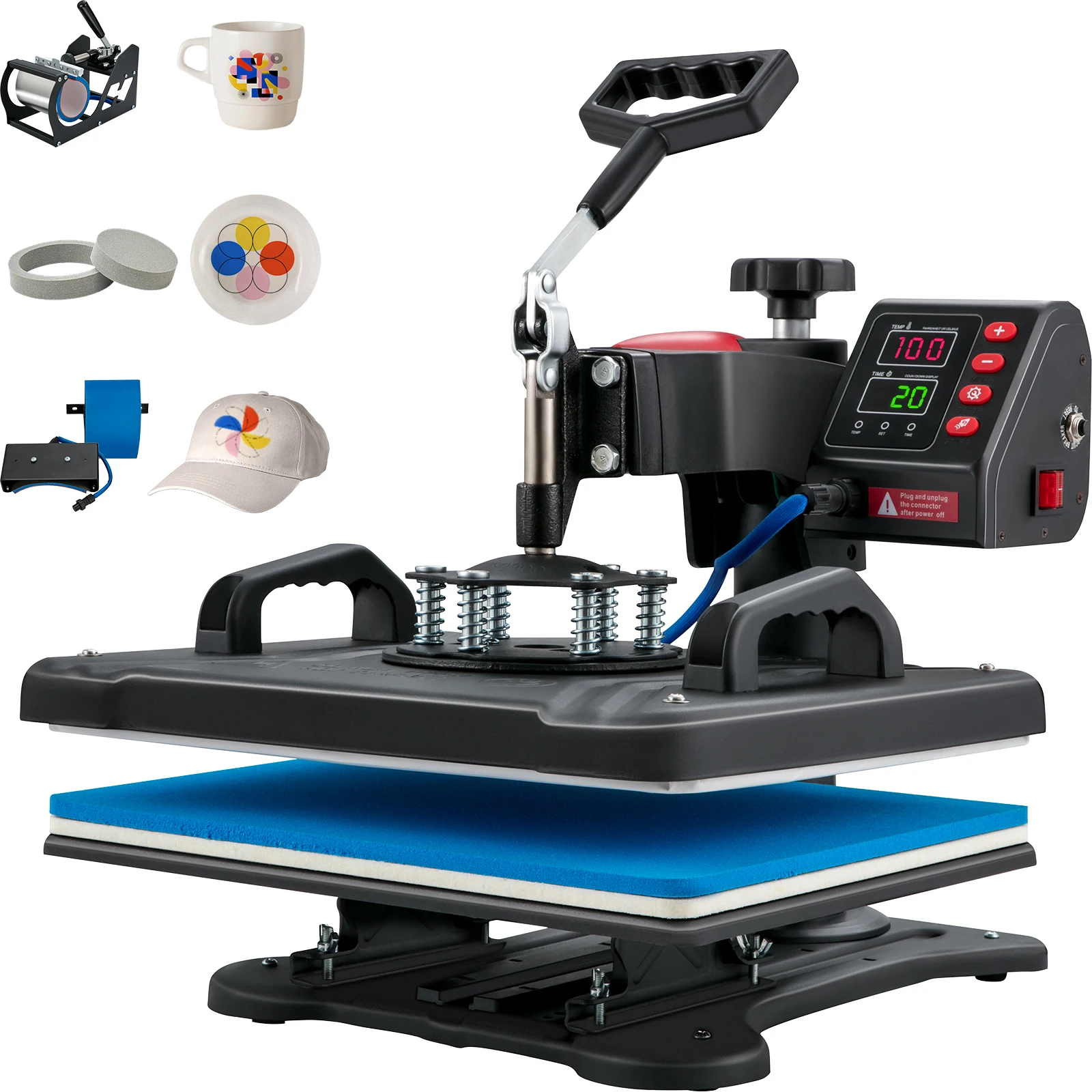 SucceBuy-máquina de prensado en caliente 5 en 1, impresora de transferencia por sublimación de concha de 12x15… — oferta en AliExpress