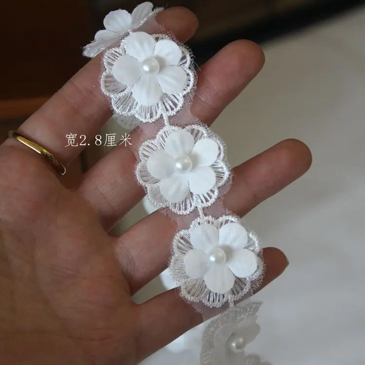 Exquisite Organza Embroidered Beaded Flowers Lace Patches for Girls, Headwear, Hat, Shoes, Clothes, Skirts, Applique, Sewing Dec