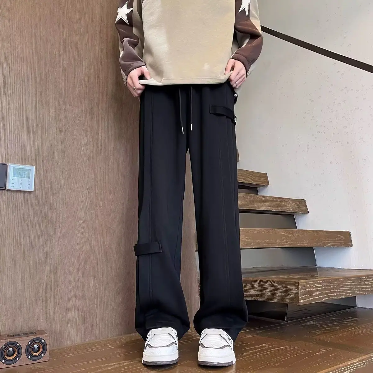 

2025 Spring Summer Men Women Unisex Loose Fit Deconstructed Wide Leg Pants Sport Casual Sweatpants Streetwear Trousers​