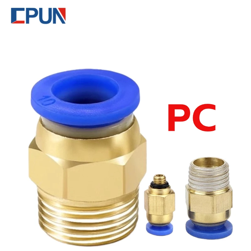 Air Pneumatic Fitting PC Plastic Hose Quick Release Fittings  4mm 6mm 8mm Hose Connector Thread 1/8 1/4 3/8 1/2 Tube Connectors