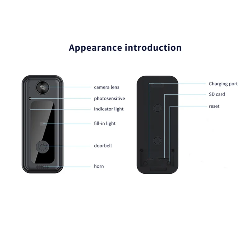 M13K-Smart Doorbell Tuya WIFI Camera Security Alarm  HD Night Vision Video Intercom Waterproof Wireless Doorbell Monitor