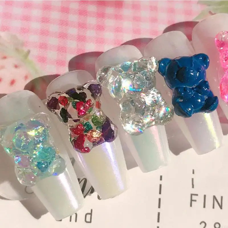 H4GD 3D Bear Mould Sculpture Plate Plate Mails Stencils Silicone Mail Carving Mould #5