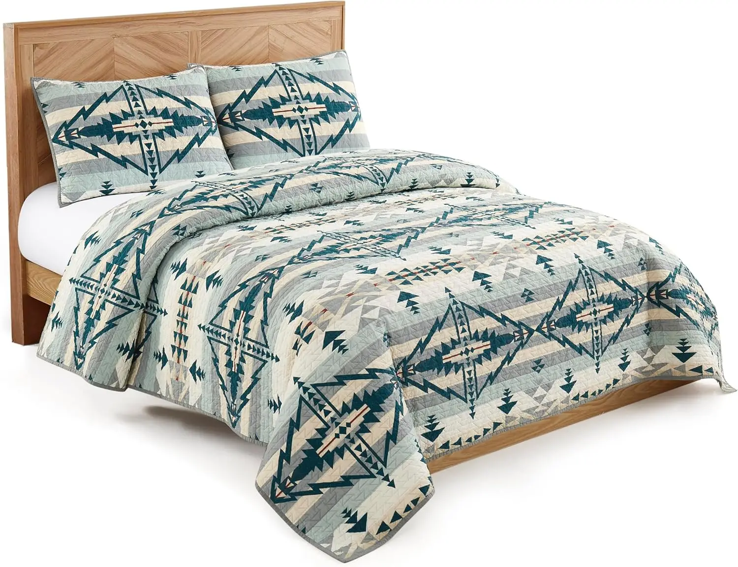 

Pendleton Trapper Peak Coverlet Set, Southwestern Print, 100% Cotton, Lightweight And Soft, Reversible, Includes Shams, Machine