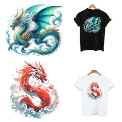 2Pcs/Lot Iron On Fusible Ironing Thermoadhesive Patches Dragon Heat Adhesive Thermal Transfer T-Shirt Stickers For Clothing DIY