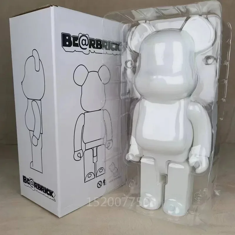 High Quality Black White Bearbrick DIY Assembly 28cm Galaxy Painting Bear 3D Model Mini Brick Figure Toys