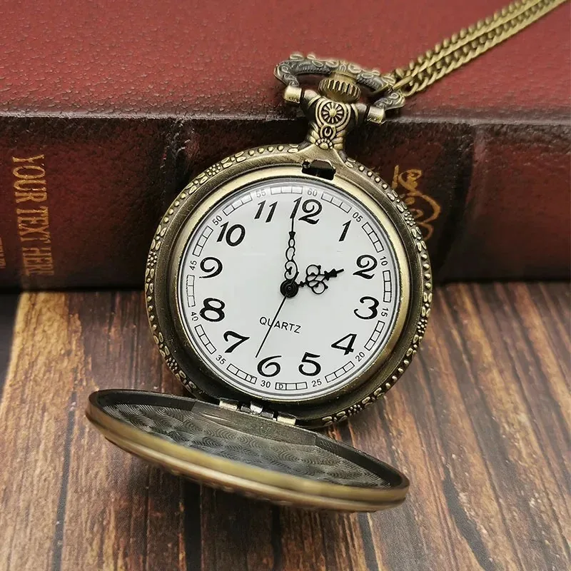 Vintage Quartz นาฬิกาพ็อกเก็ตนาฬิกา Analog สร้อยคอจี้ Fob นาฬิกาของที่ระลึกนาฬิกาพ็อกเก็ตของขวัญผู้หญิงผู้ชายวันเกิดคริสต์มาส...