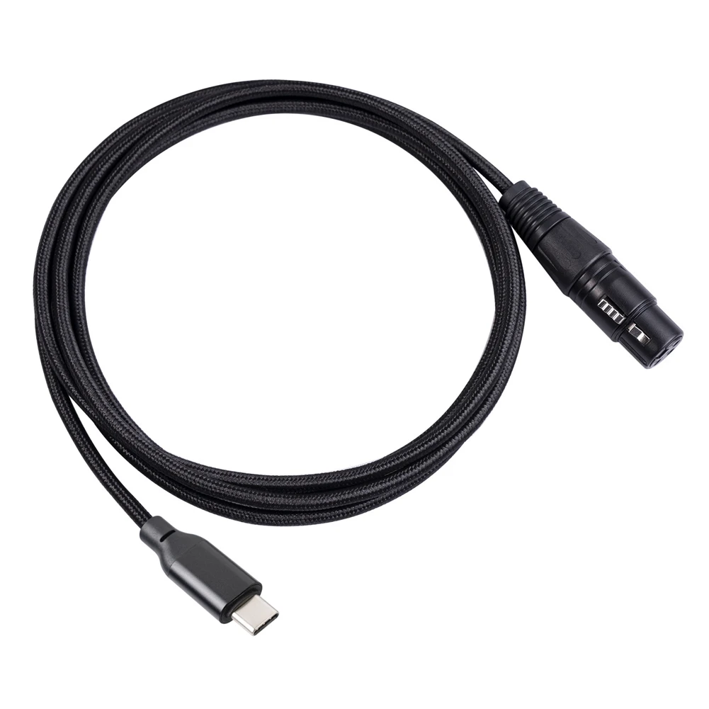 A29F-USB Type C To XLR Adapter Type C Male To 3 Pin XLR Female Microphone Cable Connector Computer Audio Data Cable 3 Meters