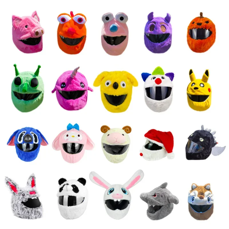 

Personality Plush Motorcycle Helmet Cover Cross-border Cartoon Riding Mask Decorative Helmet Paraphernalia