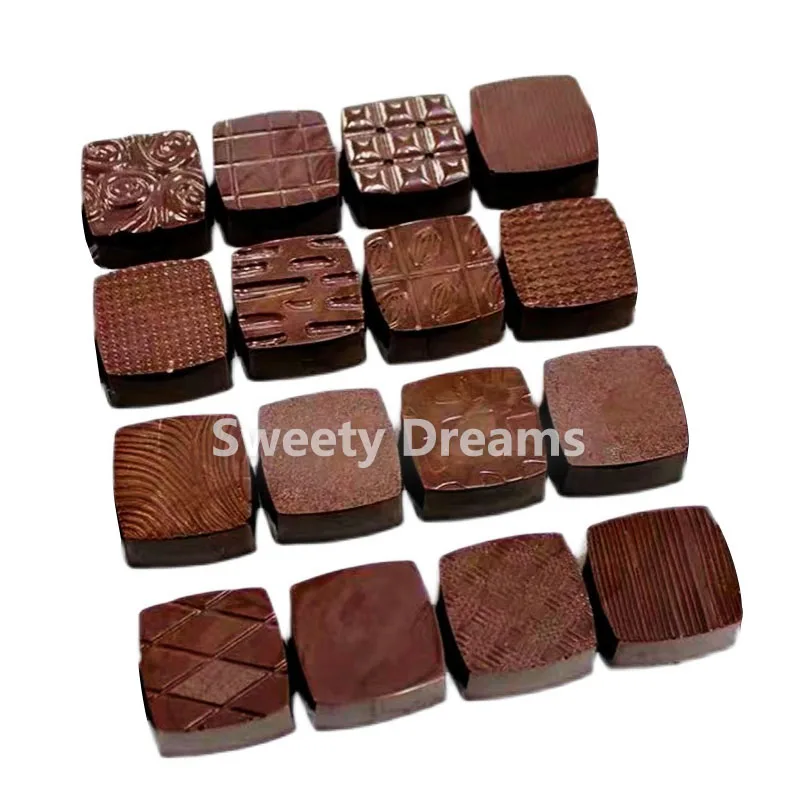 16 Styles Square Polycarbonate Chocolate Mold  Sweets BonBon Cake Chocolates Bar Moulds Form Baking Pastry Confectionery Tools