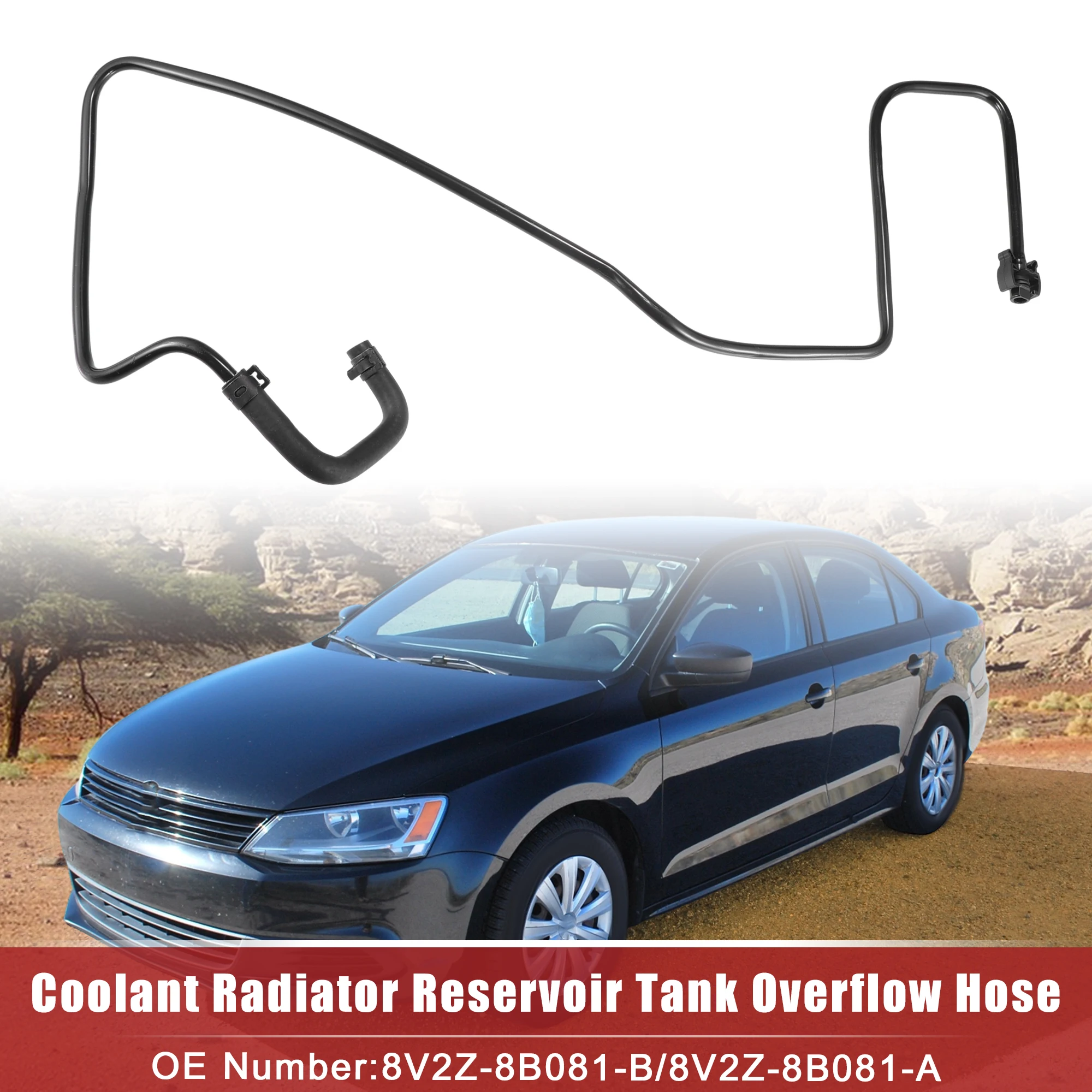 UXCELL Coolant Radiator Reservoir Tank Hose for Ford Fiesta S, SE 1.6L 2011-2019 for Ford Fiesta SEL, SES 1.6L 2011-2012