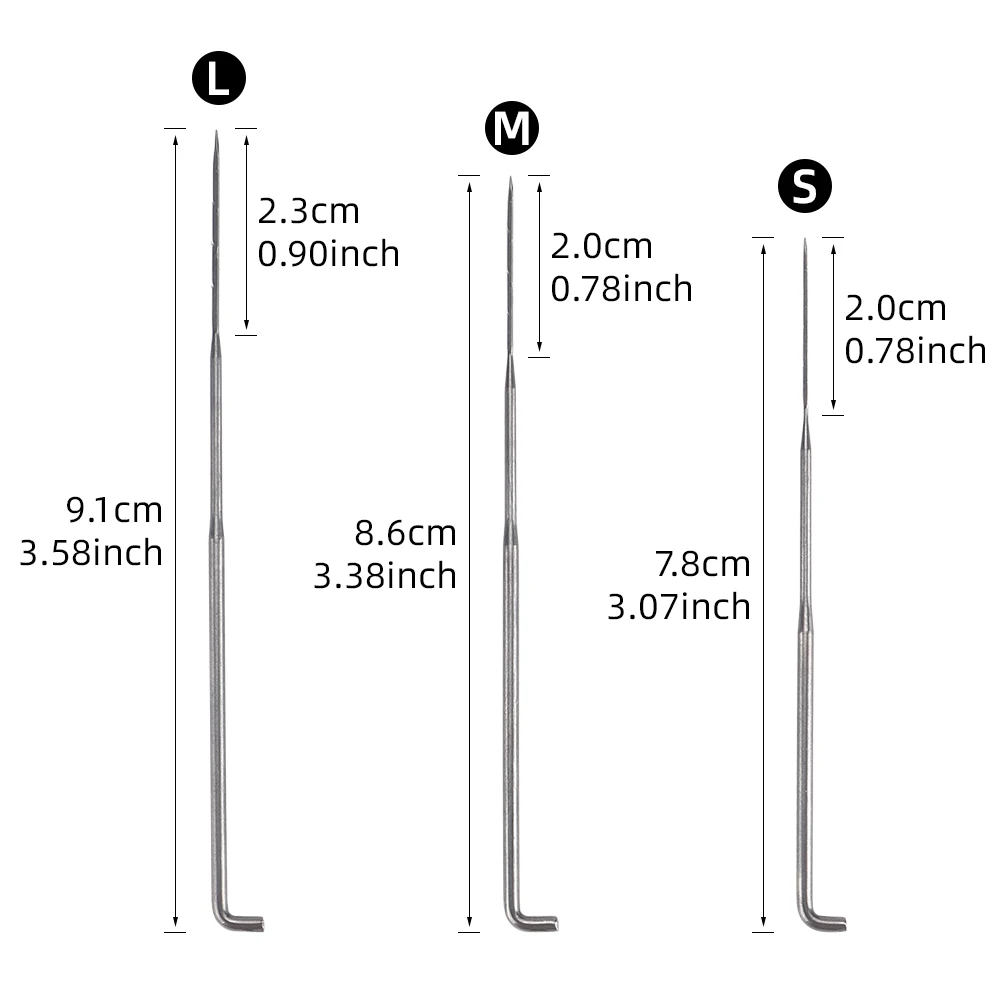 QJH-Kit de feutrage de laine pour mairie, outils essentiels, à l'intérieur des tiges 3 TAN100/3.58/3.38 pouces, 3.07 pièces