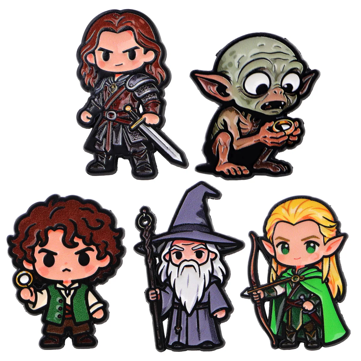 شجاع مغامرة المينا دبوس دبابيس باردة للرجال التلبيب شارة بدبابيس على ظهره الملابس والاكسسوارات مجوهرات الأزياء هدايا 5 قطعة/المجموعة #2