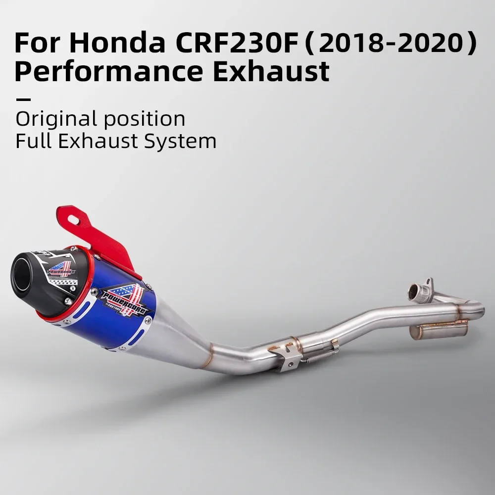 CRF150 CRF230 CRF250 Motorcycle Exhaust Muffler + front link pipe tubo escape moto system For Honda CRF150F CRF230F 2018-2020