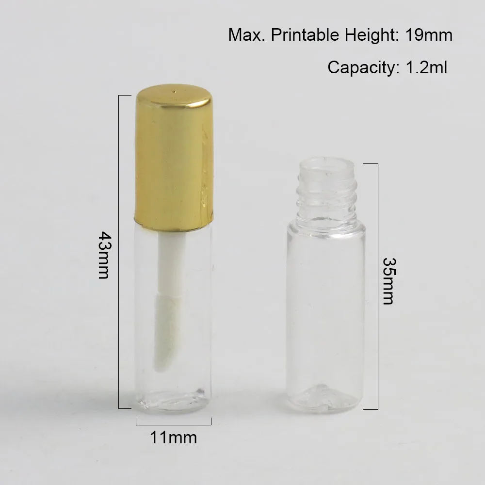 100 x 1.2ml  Refillable Lip Glossy Tube Small Lip Bottle Mini Cosmetic Container Gloss Container Cosmetic packaging