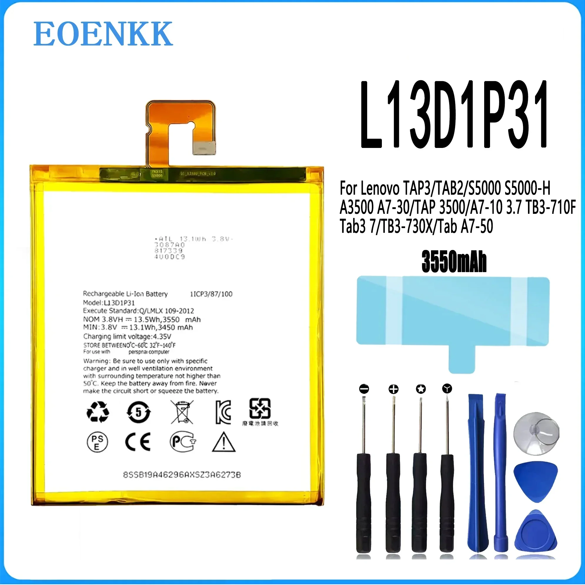 

Original 100% New L13D1P31 Battery For Lenovo Pad A3500 S5000 S5000-H tab 3 7 TB3 710i 710F tab2 A7 A7-30 A7-10F A7-20F Bateria