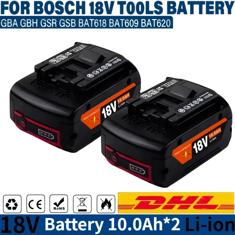 

NEW For BOSCH Authentic18V 10Ah LITHIUM-ION BATTERYGBA 18V 10Ah 18V Professional GBA GSR GSB BAT618 BAT609 W/Fuel