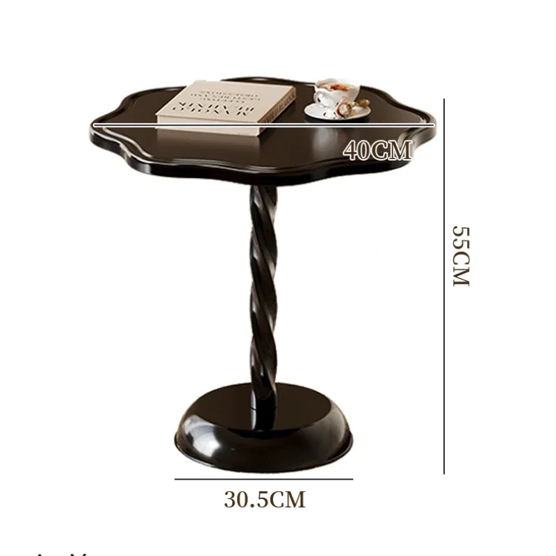 Sofa Side Table Bedroom Bedside Desk Small Round Table Plastic Desktop Metal Coffee Table Living Room Furniture