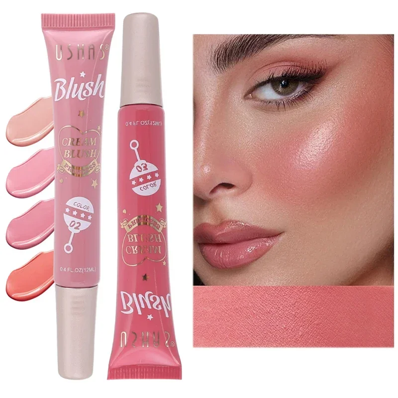 4 Farben matte Wange Rouge wasserdicht dauerhafte Mehrzweck Augen Lippen Make-up flüssige Rouge Creme aufhellende Gesichts kosmetik