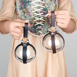 Medieval Wizard Witch Dark Magic Cork Potion Glass Bottle Holder Steampunk Alchemist Healer Larp Cosplay Costume Belt Accessory