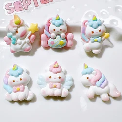 12Pcs/Lot Candy Rainbow Unicorn Charms Cute Cartoon Fake Food DIY Resin Sweet Flatback Cabochon Pendant Homemade Gift