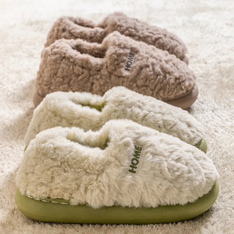 

Парная хлопковая обувь, зима 2025 г., домашняя теплая нескользящая женская домашняя обувь, легкие удобные плюшевые утепленные мужские хлопковые тапочки