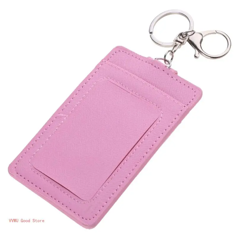 Portable Holder Bus Cards Cover for Case Office Work Keychain Keyring To