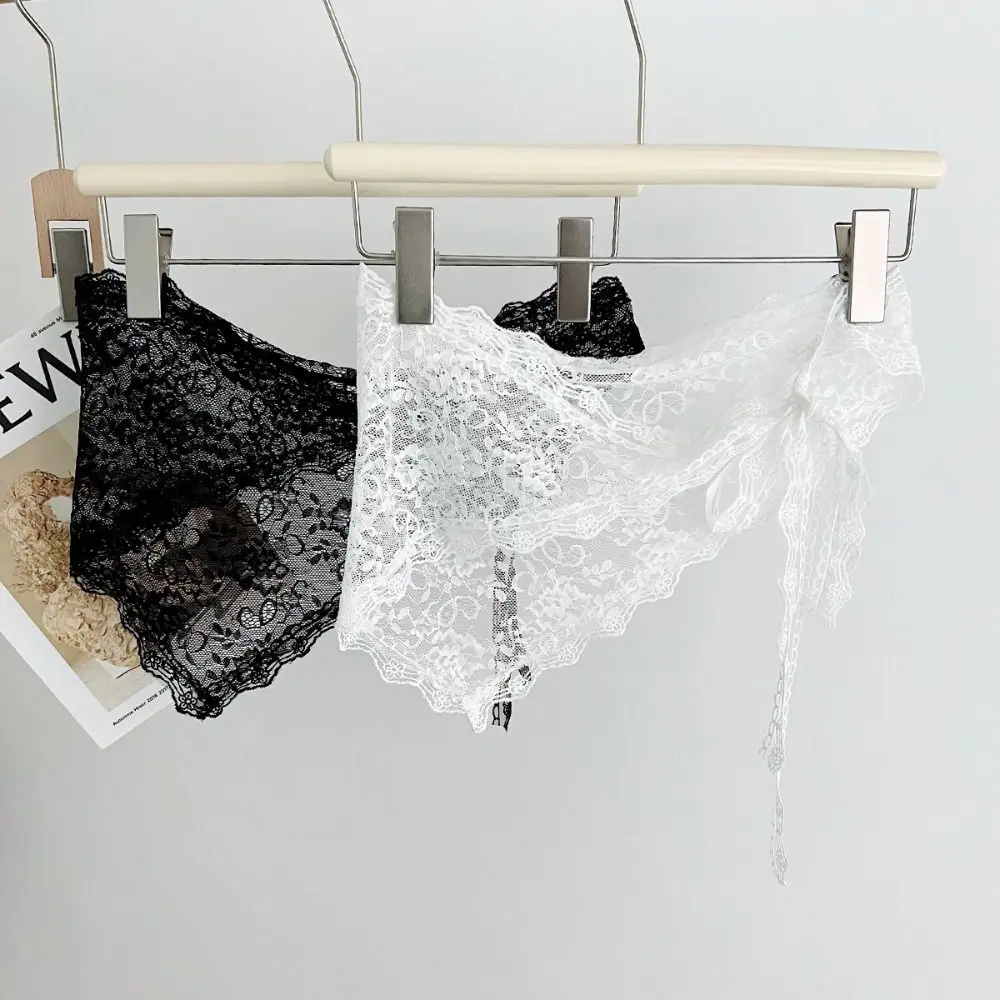 Lekka, warstwowa spódnica z kwiatowej koronki, sznurowana, streetwear Y2K, koronkowa trójkątna chusta, fartuch, spódnica-otulacz.