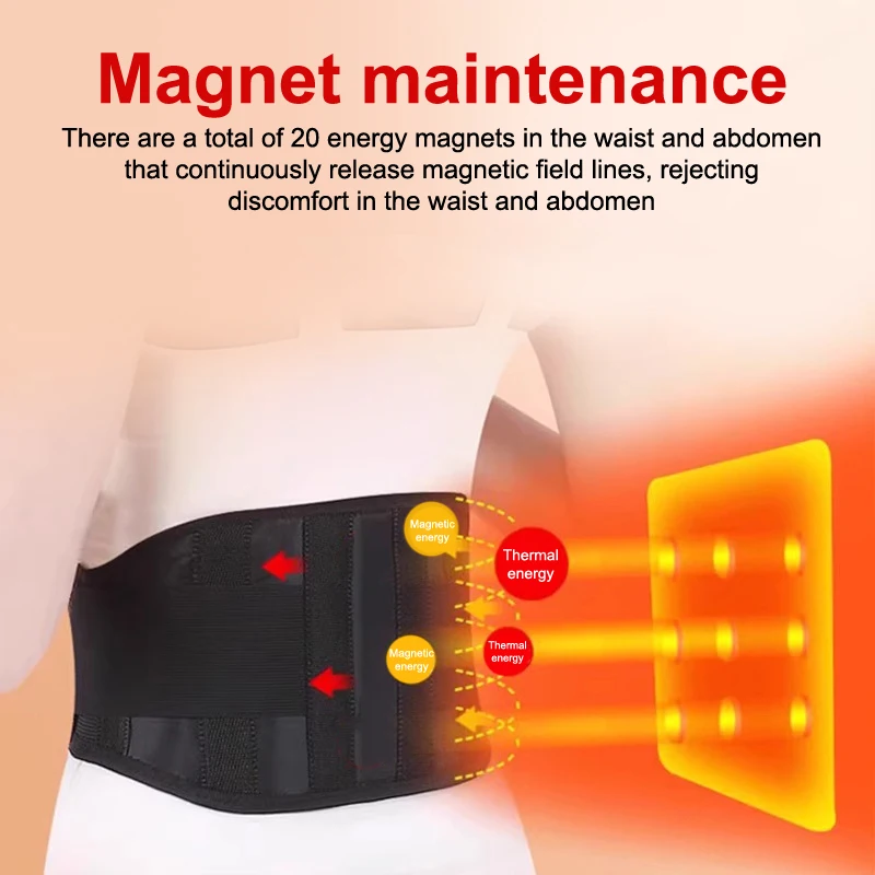 حزام خصر مغناطيسي قابل للتعديل علاج الظهر للنساء والرجال تدليك لوح فولاذي دعم حامي حزام مدلك ذاتي التسخين