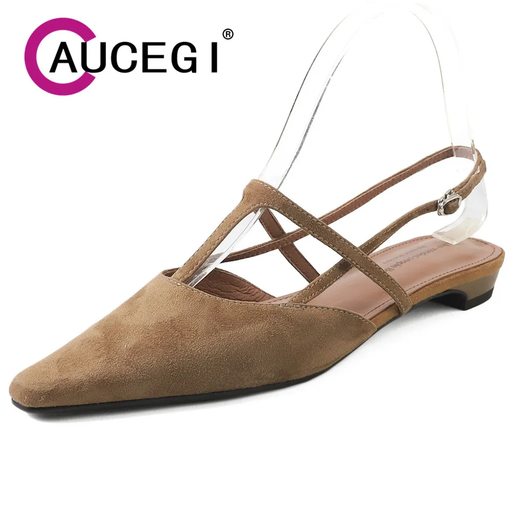 

Aucegi/летние сандалии на низком каблуке с пряжкой и Т-образным ремешком на пятке, женские черные удобные новые модельные туфли из натуральной кожи