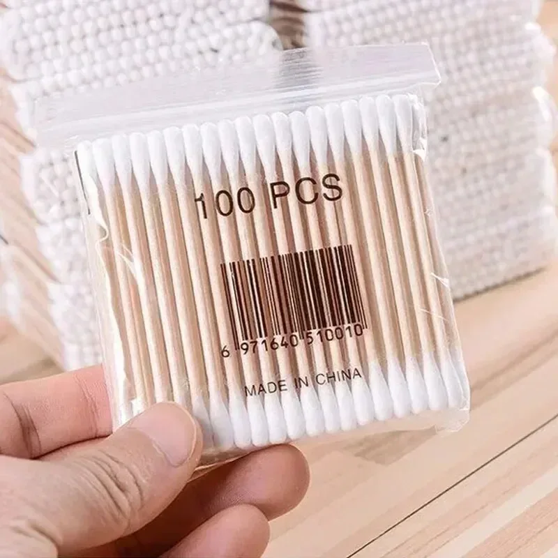 100/300/500/800pcs Double-ended Kapok swabs Nose and Ears Clean makeup kit Lipstick swabs