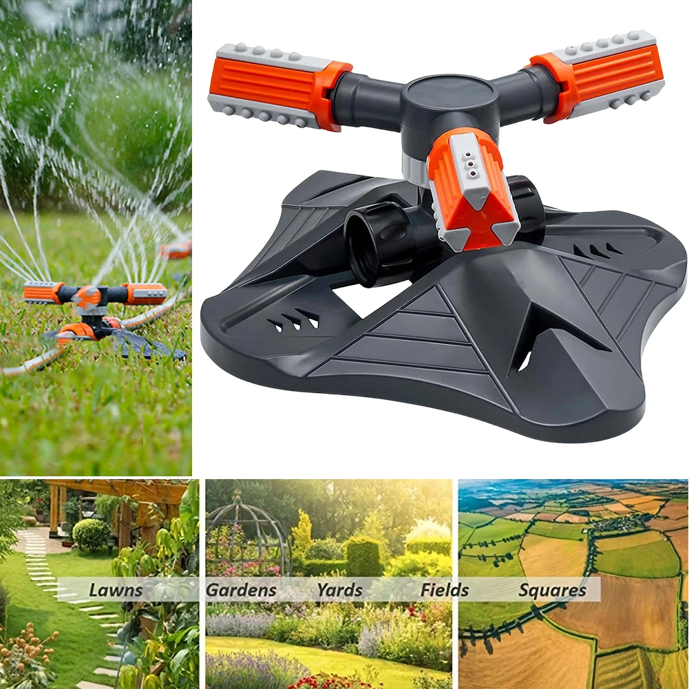 

Garden Sprinkler 3 Fork Spray Head Automatic 360 Degree Rotating Plastic Watering Garden Atomizer Agriculture Irrigation Tool