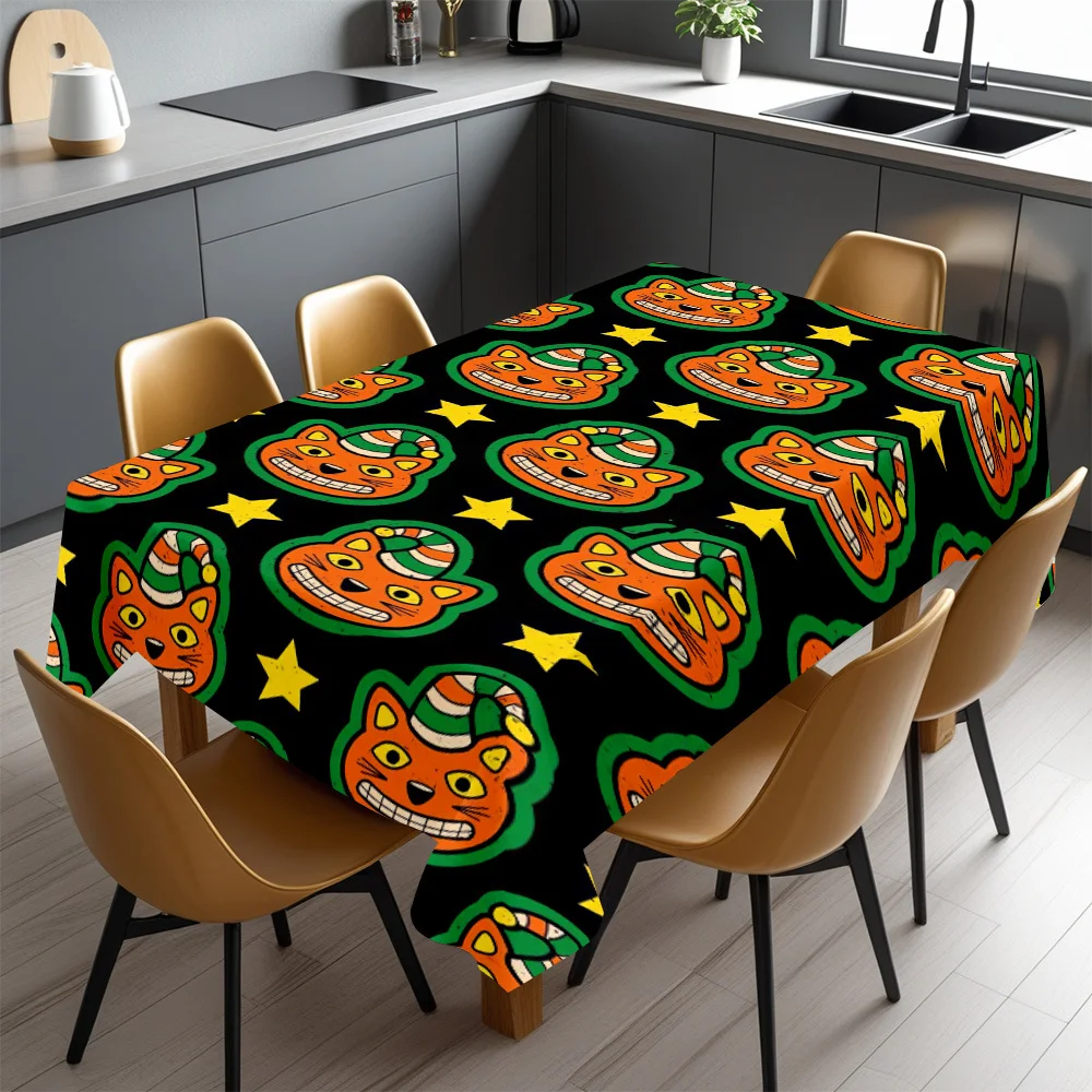 Cute Cartoon Crocodile Print Waterproof Tablecloth for Dining Room Kitchen Counter Decor