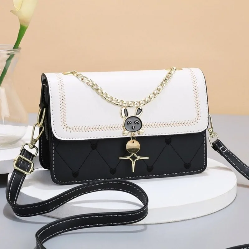 Women's Designer Diaper Bag Minimalist Elegant Crossbody Handbag Luxury Vintage Tote Leather Textured Square Satchel Style
